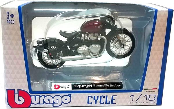 BURAGO 1:18 TRIUMPH BONNEVILLE BOBBER DIECAST MODEL