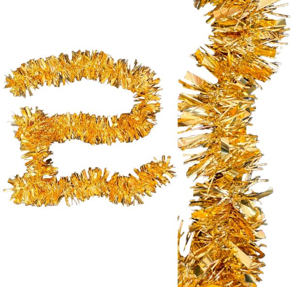 MISTER TINSEL CHRISTMAS DECORATTION VALUE GOLD TINSEL 2M X 100MM