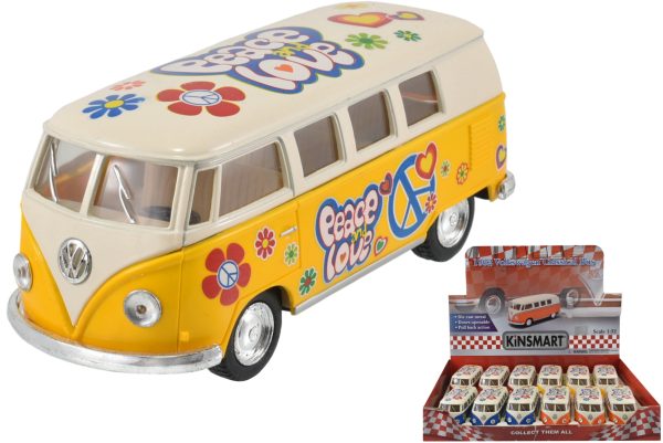 VW CAMPERVAN PEACE LOVE 1:32 SCALE DIECAST TOY CAR