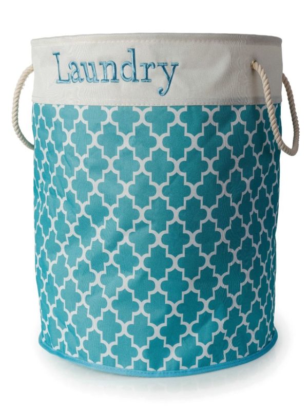 MOROCCAN PRINT ROUND LAUNDRY HAMPER BASKET