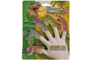 DINOSAUR 5PC FINGER PUPPETS - TIE CARD