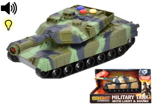 FRICTION MILITARY TANK WITH LIGHT & SOUND 1:32