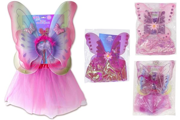 4 PIECES CHILDS FAIRY DRESS UP SET 4 ASSTORTED DESIGN