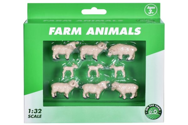 ON THE FARM 1:32SC FARM ANIMALS SHEEPS AND LAMB PACK OF 9