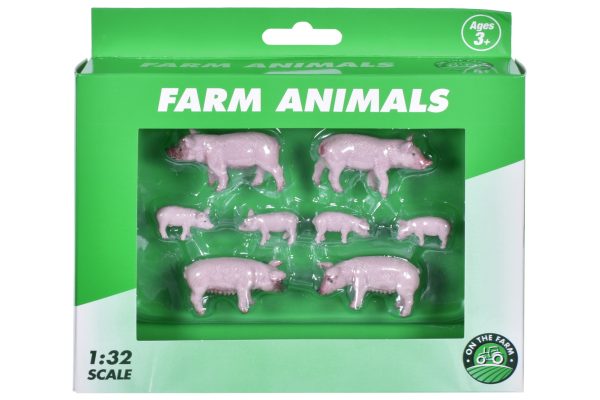 ON THE FARM 1:32SC FARM ANIMALS PIGS AND PIGLETS PACK OF 8