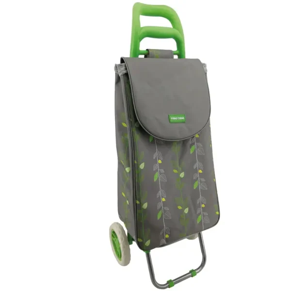 CASA & CASA NATURAL LEAF SHOPPING TROLLEY ON 2 WHEELS 45L