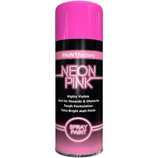 PAINT FACTORY ALL PURPOSE NEON PINK SPRAY PAINT 400ML