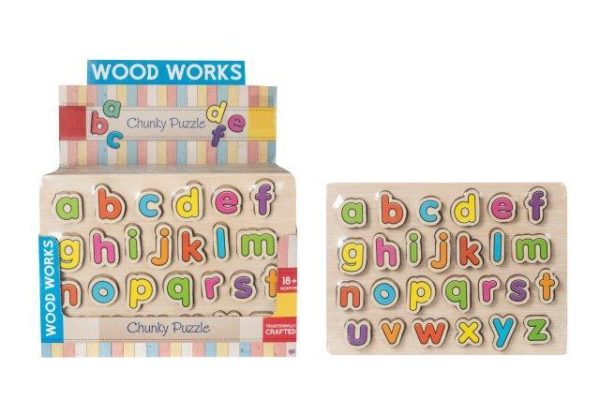 WOOD WOKS ALPHABET CHUNKY WOODEN PUZZLE