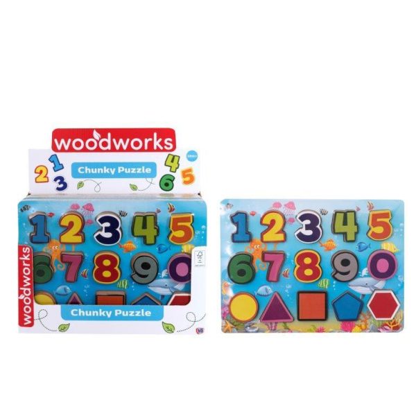 WOOD WOKS NUMBER CHUNKY WOODEN PUZZLE