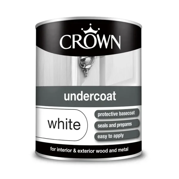 CROWN UNDER COAT PURE BRILLIANT WHITE PAINT 750ML