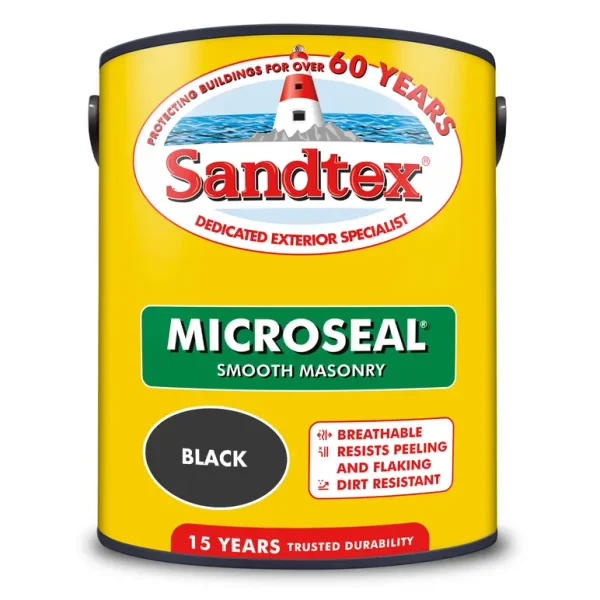 SANDTEX MICROSEAL ULTRA SMOOTH BLACK MASONRY PAINT 5L