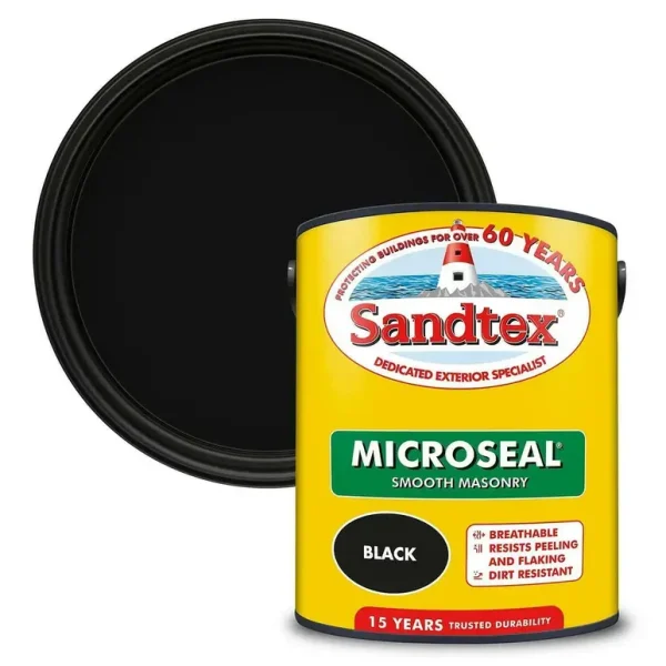 SANDTEX MICROSEAL ULTRA SMOOTH BLACK MASONRY PAINT 2.5L