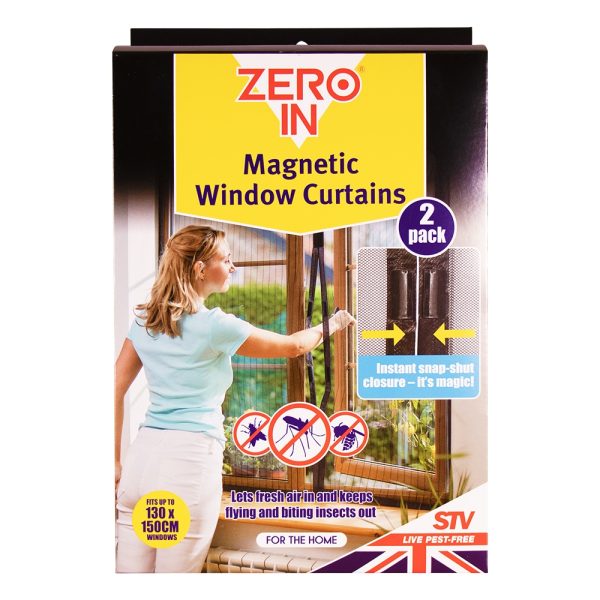 ZERO IN MAGNETIC WINDOW CURTAIN FITS UP TO 130 X 150CM PACK OF 2