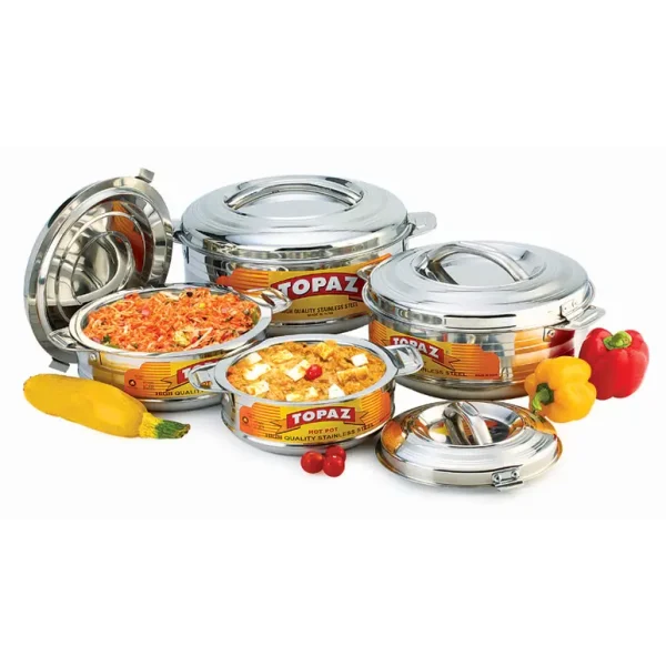 TOPAZ TULIP STAINLESS STEEL HOT POT / CASSEROLE 5000ML