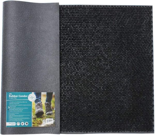 JVL RUBBER CONDOR TURF LOOK SCRAPER MAT 45CM X 75CM