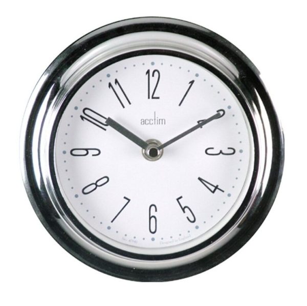 ACCTIM RIVA SMALL WALL CLOCK QUARTZ CHROME EFFECT 17.5CM