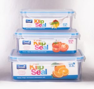 KLIP SEAL AIRTIGHT FOOD CONTAINER SET PACK OF 3 (1L - 1.5L - 2.5L)