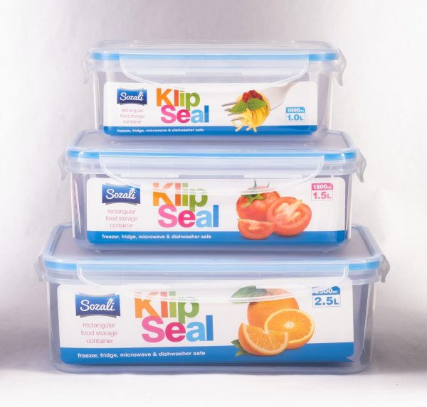 KLIP SEAL AIRTIGHT FOOD CONTAINER SET PACK OF 3 (1L - 1.5L - 2.5L)