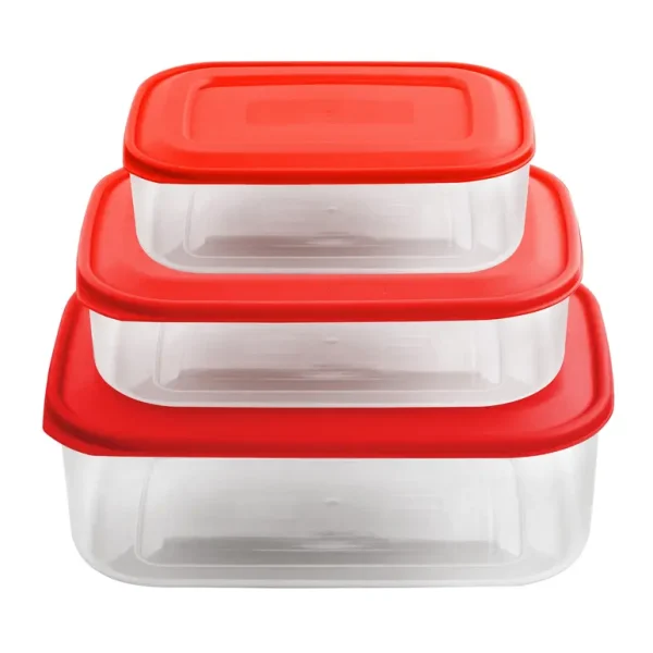 SOZALI EASY CLOSE PLASTIC CONTAINERS PACK OF 3 (1L - 2L - 3L)