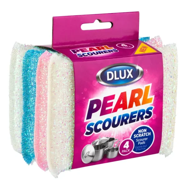 DLUX PEARL NON SCRATCH SCOURERS PADS PACK OF 4