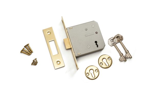 ERA 3 LEVER MORTICE DOOR LOCK DEADLOCK 76MM / 3 INCH BRASS