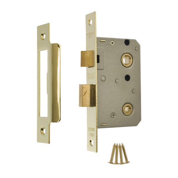 ERA MORTICE BATHROOM DOOR LOCK 64MM / 2.5 INCH BRASS