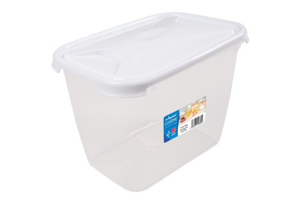 WHAM CUISINE 3.2L DEEP RECT FOOD BOX & LID CLEAR / ICE WHITE