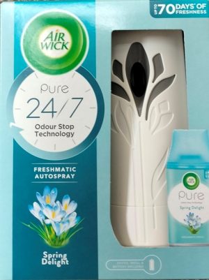 AIRWICK FRESHMATIC AUTOMATIC AIR FRESHNER SPRAY WITH SPRING DELIGHT REFILL