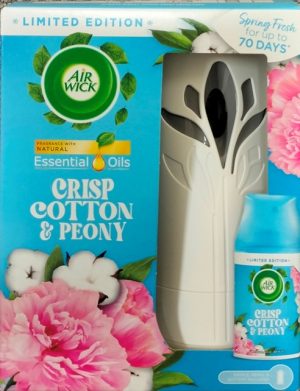 AIRWICK FRESHMATIC AUTOMATIC AIR FRESHNER SPRAY WITH COTTON & PEONY REFILL