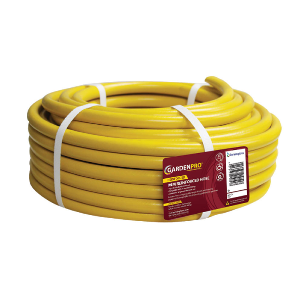 GARDEN PRO YELLOW REINFORCED GARDEN HOSE PIPE 30M