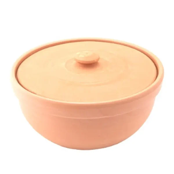 ELIZI SMALL COOKING CLAY POT / EARTHEN KADAI / MUD HANDI 24CM 2.5L WITH LID