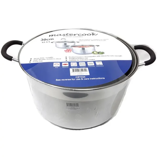 MASTERCOOK CASSEROLE WITH GLASS LID 30CM / 12.5L