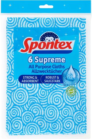 SPONTEX SUPREME ALL PURPOSE CLOTHS PACK OF 6