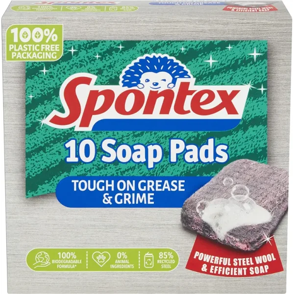 SPONTEX SOAP FILLED PADS PACK OF 10