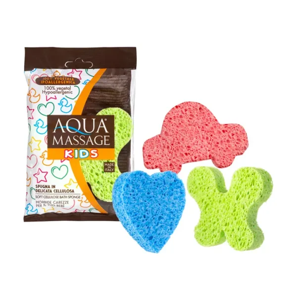 AQUA MASSAGE KIDS CELLULOSE SPONGE PACK OF 2