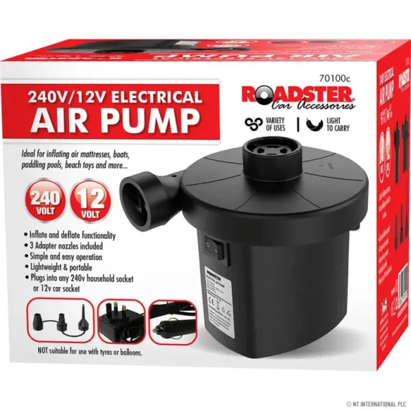 ROADSTER 240V / 12V ELECTRIC AIR PUMP FOR POOLS - AIRBEDS