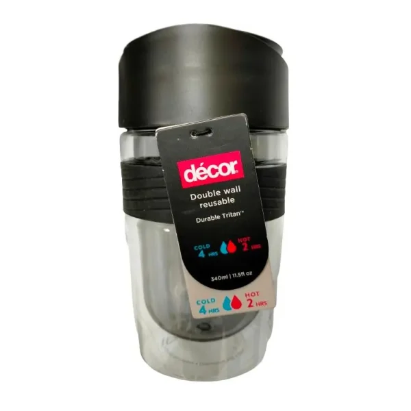 DECOR TRITAN TRAVEL CUP 340ML - BLACK