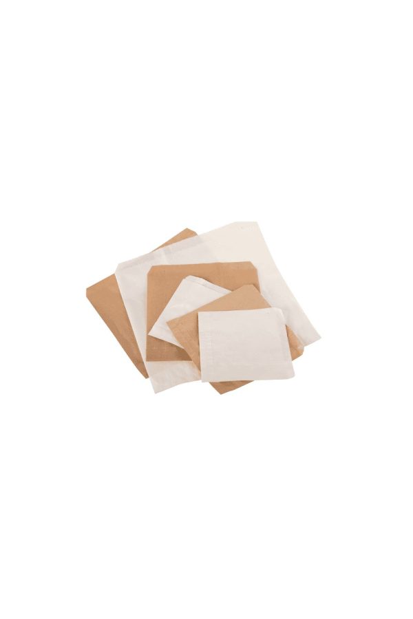 WHITE SULPHITE / STRUNG PAPER BAGS 5 X 5 PACK OF 1000