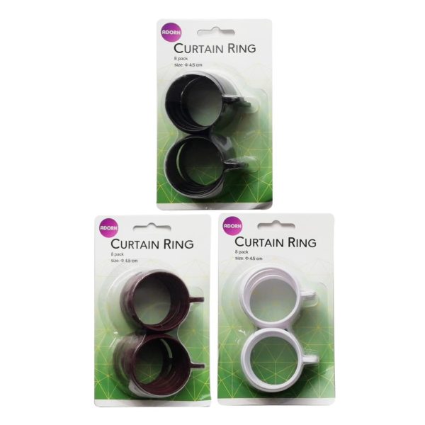 ADORN SHOWER CURTAIN RINGS PACK OF 8