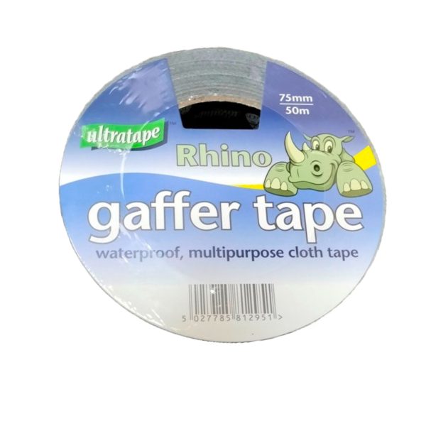 RHINO CLOTH GAFFER TAPE BLACK 75MM X 50M