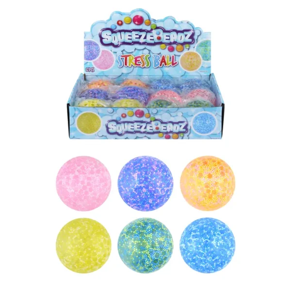 SQUEEZE BALL WITH BEADS STRESS RELIEF BALL 7CM