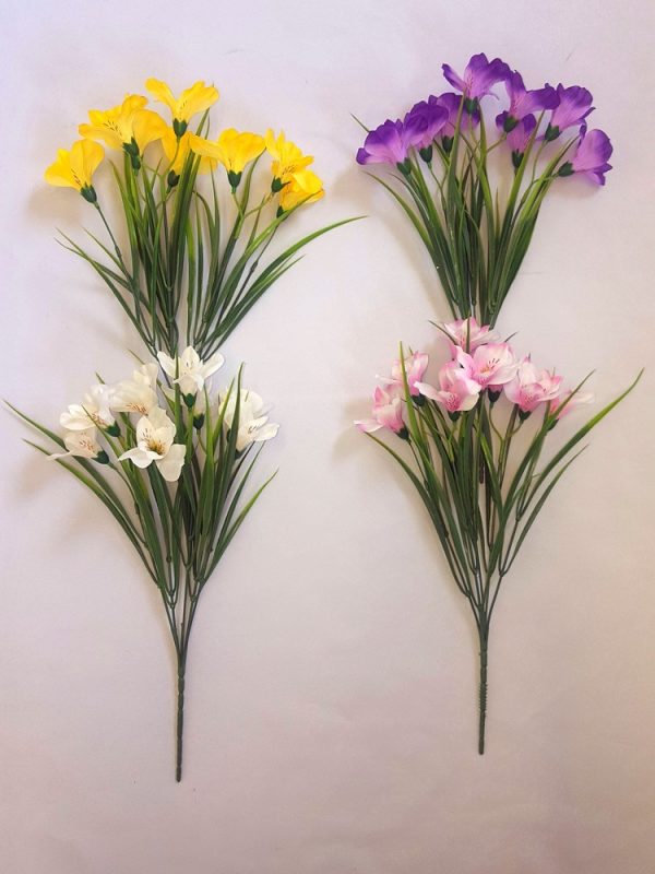 ASSORTED COLOUR ARTIFICIAL / FAUX FLOWER ALSTROMERIA BUSH