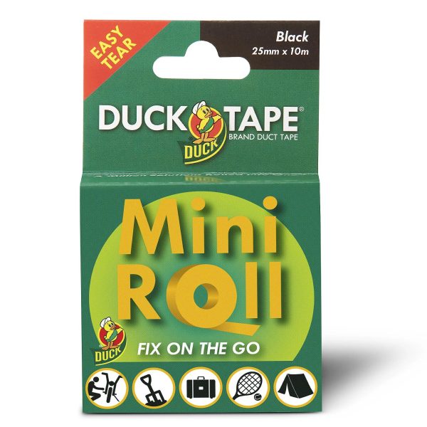 DUCK TAPE MINI ROLL 25MM X 10M - BLACK