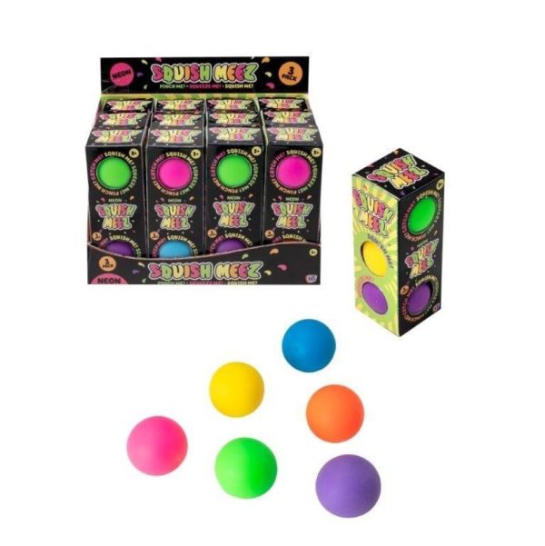 SQUISH MEEZ NEON SUPER SQUISH BALLS PACK OF 3