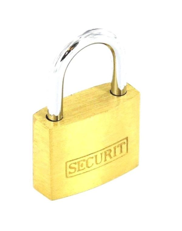 SECURIT S1132 BRASS PADLOCK 20MM WITH 3 KEYS