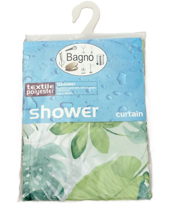 BEGNO ASSORTED DESIGN POLYESTER SHOWER CURTAIN 180CM X 180CM