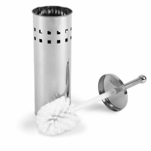 OASIS HOME STAINLESS STEEL CHROME TOILET BRUSH & HOLDER SET