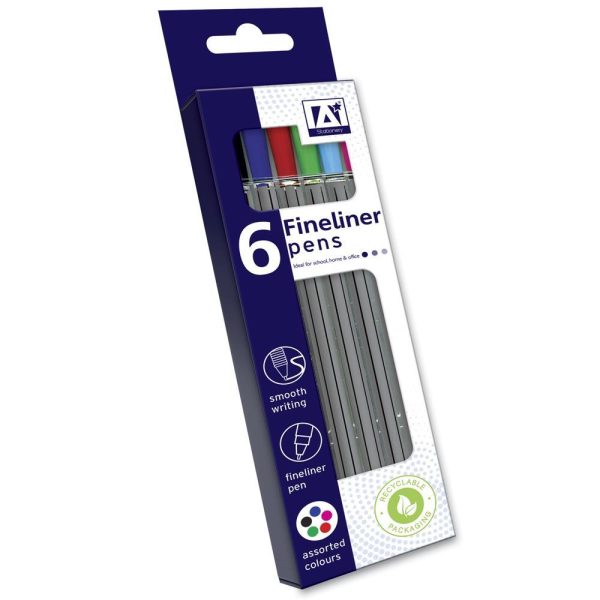 ANKER STATIONERY FINELINER PENS PACK OF 6