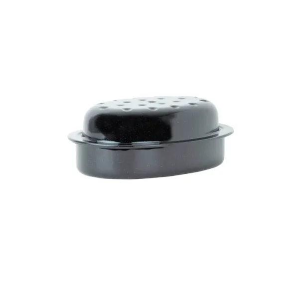 WHAM ENAMEL 0.6MM BLACK OVAL ROASTER