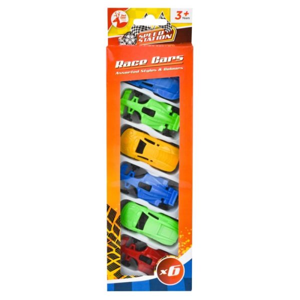 RED DEER TOYS SPEED STATION RACING CARS PACK OF 6